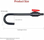 Hands-free fish tank water filler tube connected to a garden hose.