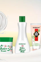 Bebak bitter almond skincare lotion packaging angle view