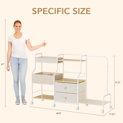 Bblike nursery storage cart showing drawer and shelf organization