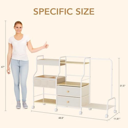 Bblike nursery storage cart showing drawer and shelf organization