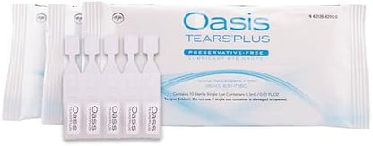 Authentic USA imported Oasis TEARS PLUS preservative free lubricant eye drops for Indian consumers.