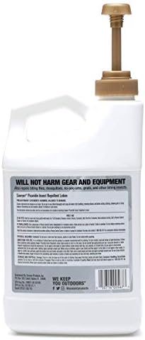 Side profile of Sawyer institutional size Picaridin lotion showing family safe skin application instructions