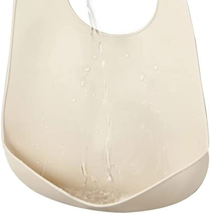 PandaEar pack of three super thin silicone feeding bibs neatly stacked displaying flexible texture