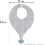 Infant wearing soft organic cotton muslin bandana bib