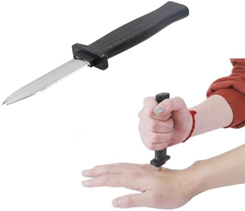 Safe plastic illusion knife prop designed for theater productions and plays