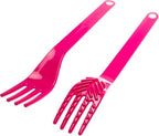 TalkTools Magenta Fork held for feeding assistance