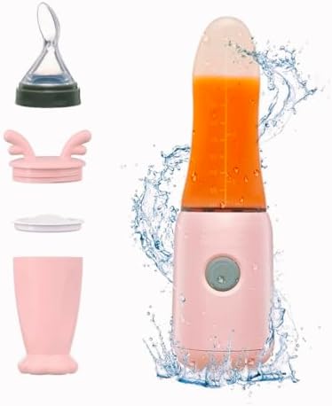 S Socila portable blender kit with silicone squeeze feeding spoon and USB charging cable