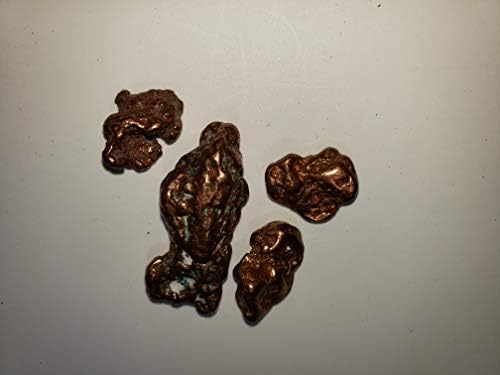 Close up of raw native copper mineral specimens from StarStuff.Rocks.