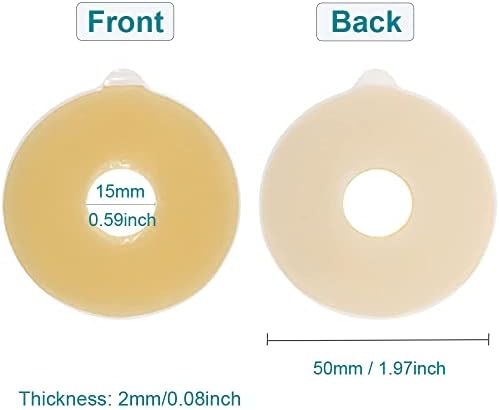 Skin friendly latex free ostomy rings being stretched for custom sizing