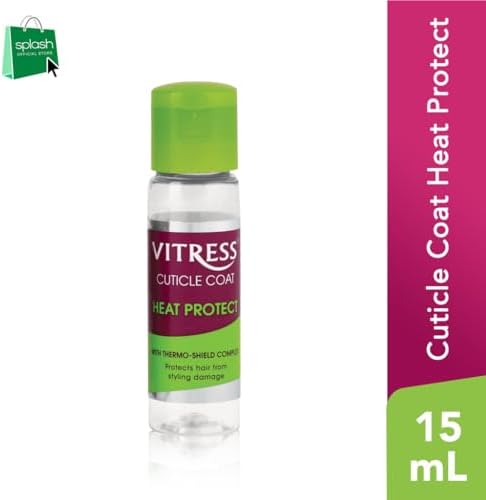 Close up of Vitress Thermo-Shield Complex hair care bottle