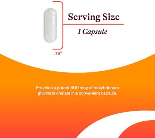 Seeking Health Molybdenum 500 micrograms supplement facts and ingredient list panel