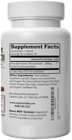 Superior Labs pine bark extract ingredient breakdown panel