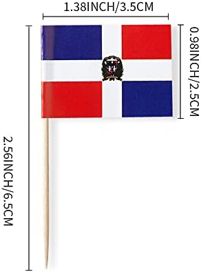 Close up of Dominican Republic mini food flags