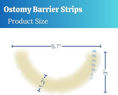 Crescent shaped elastic hydrocolloid adhesive tape for colostomy bag edge protection.
