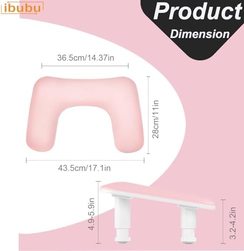 Side view of Ibubu adjustable height nail arm rest pillow