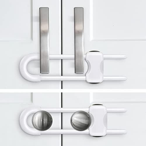 Adjustable U-shaped baby safety lock for cabinets