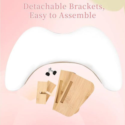 White microfiber PU leather texture of Angnya nail rest cushion