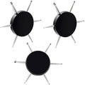 Sycooven 6 in 1 circular nail art dotting tools front view showing three black round pens with multi size metal tips.