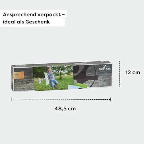HABA nineteen inch outdoor flying toy angled view showcasing the elegant design.