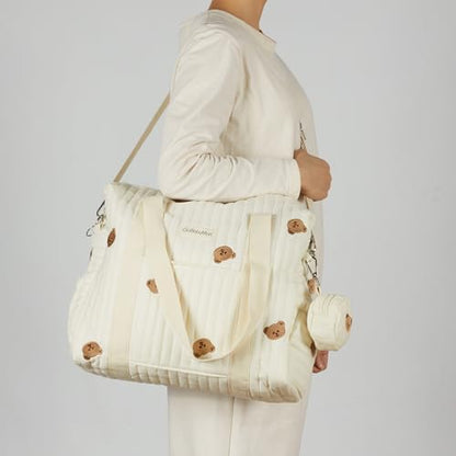 Side profile of Gobabymart maternity travel bag with sturdy straps