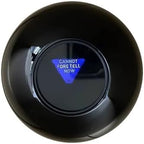 Close up of the fortune telling ball viewing window