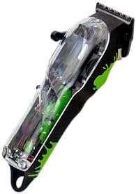 TPOB dual piece barber combo kit with magnetic guide combs and black charging stand on display.