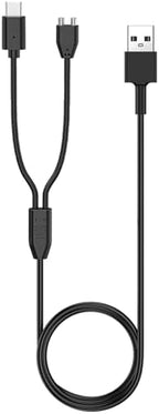 Black dual headed replacement charging cable for electronic pet collars shown against a clean background.