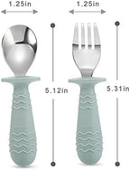 PandaEar infant self feeding spoons with rounded safety edges and wide anti choke collars