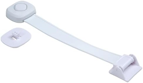 Safety 1st OutSmart Toilet Lock white unit showing top decoy button
