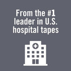USA imported Nexcare first aid paper tape dispenser showing product dimensions and usage instructions.