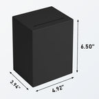 Premium matte black adult piggy bank highlighting the drop proof and sturdy metal construction joints