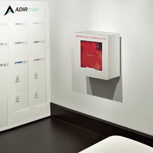 AdirMed white steel cabinet for public space heart safety compliance