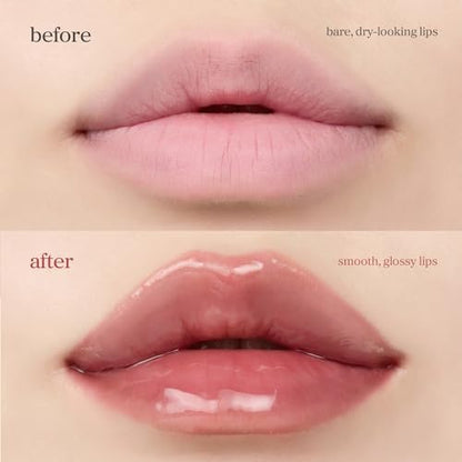 Nooni Korean Lip Oil Applewine showing the doe foot applicator close up
