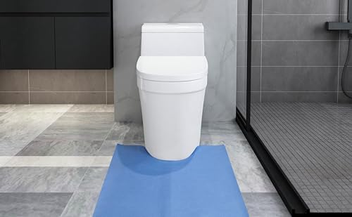 Demonstration of a rolled-up Miumoon absorbent commode mat being hygienically disposed of in a home waste bin.