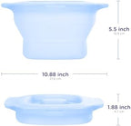 Ubbi collapsible microwave bottle sterilizer collapsed flat highlighting its travel-friendly and space-saving premium design.
