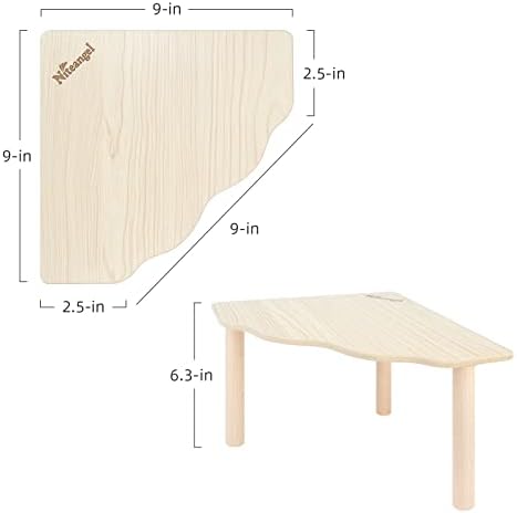 Niteangel Hamster Play Wooden Platform for Dwarf Syrian Hamsters Gerbils Mice Degus or Other Small Pets (Triangle - 5.9'' Height, Burlywood) - Image 3