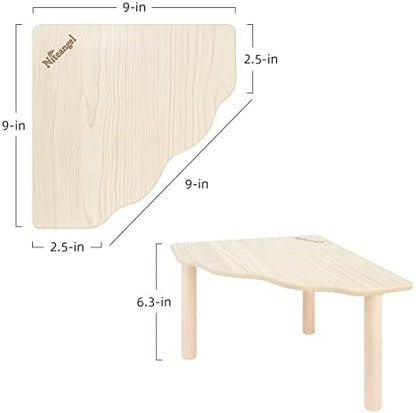 Niteangel Hamster Play Wooden Platform for Dwarf Syrian Hamsters Gerbils Mice Degus or Other Small Pets (Triangle - 5.9'' Height, Burlywood) - Image 3