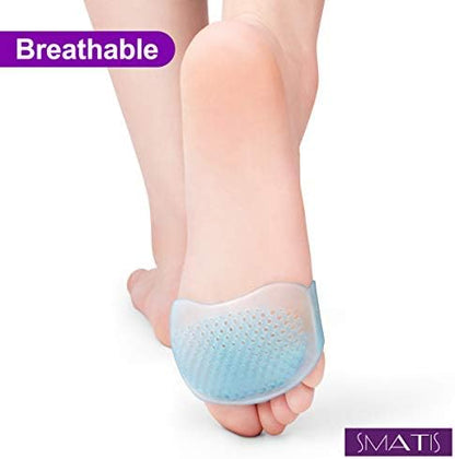 Close up of the breathable air holes on the SMATIS gel forefoot cushions.