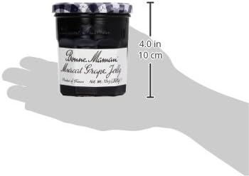Authentic French Muscat grape jelly jar close up texture
