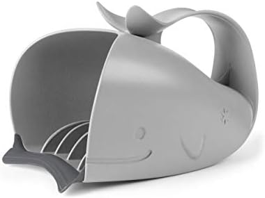 Skip Hop Moby Waterfall Bath Rinser standing upright for storage