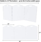 Feoyoho transparent acrylic puppy gate folded flat showing built in handles