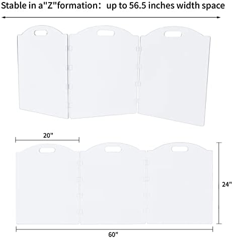 Feoyoho transparent acrylic puppy gate folded flat showing built in handles