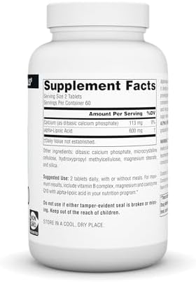 Source Naturals Alpha Lipoic Acid 120 tablets label details