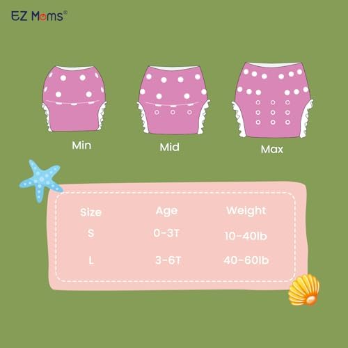 Ez Moms swim diaper product packaging and accessories
