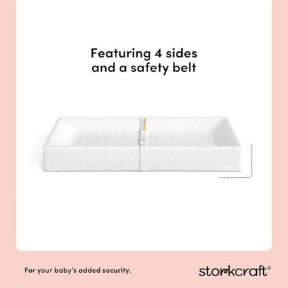 Bottom view of Storkcraft changing pad with non-skid straps