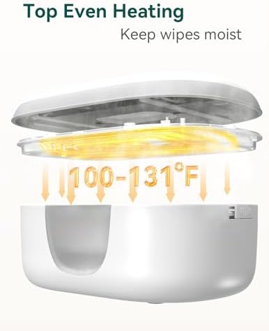 Babelio wipe warmer showing digital temperature display