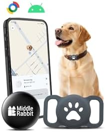 Hyphoon dog collar tracker attached securely inside its grey silicone holder on a leather collar.