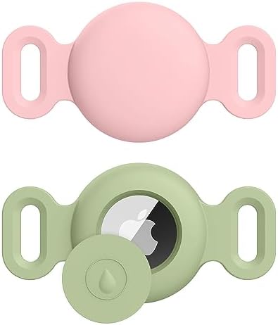 Silicone Apple Airtag case for pet collars showing secure fit