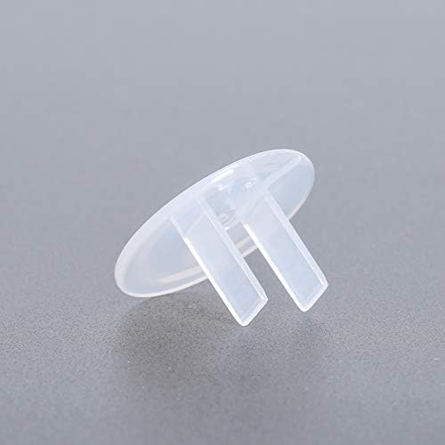 Side view of clear plastic outlet plug protector
