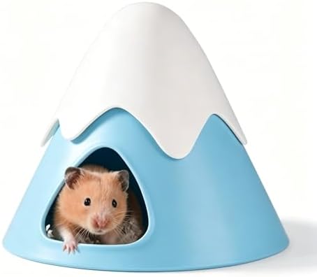 Hamster Hideout, Snowy Mountain Shape Hamster Hide House,Cute Small Animal Habitat Hideaway Hut for Syrian Hamsters, Mice, Gerbils, Rats (Blue) - Image 2